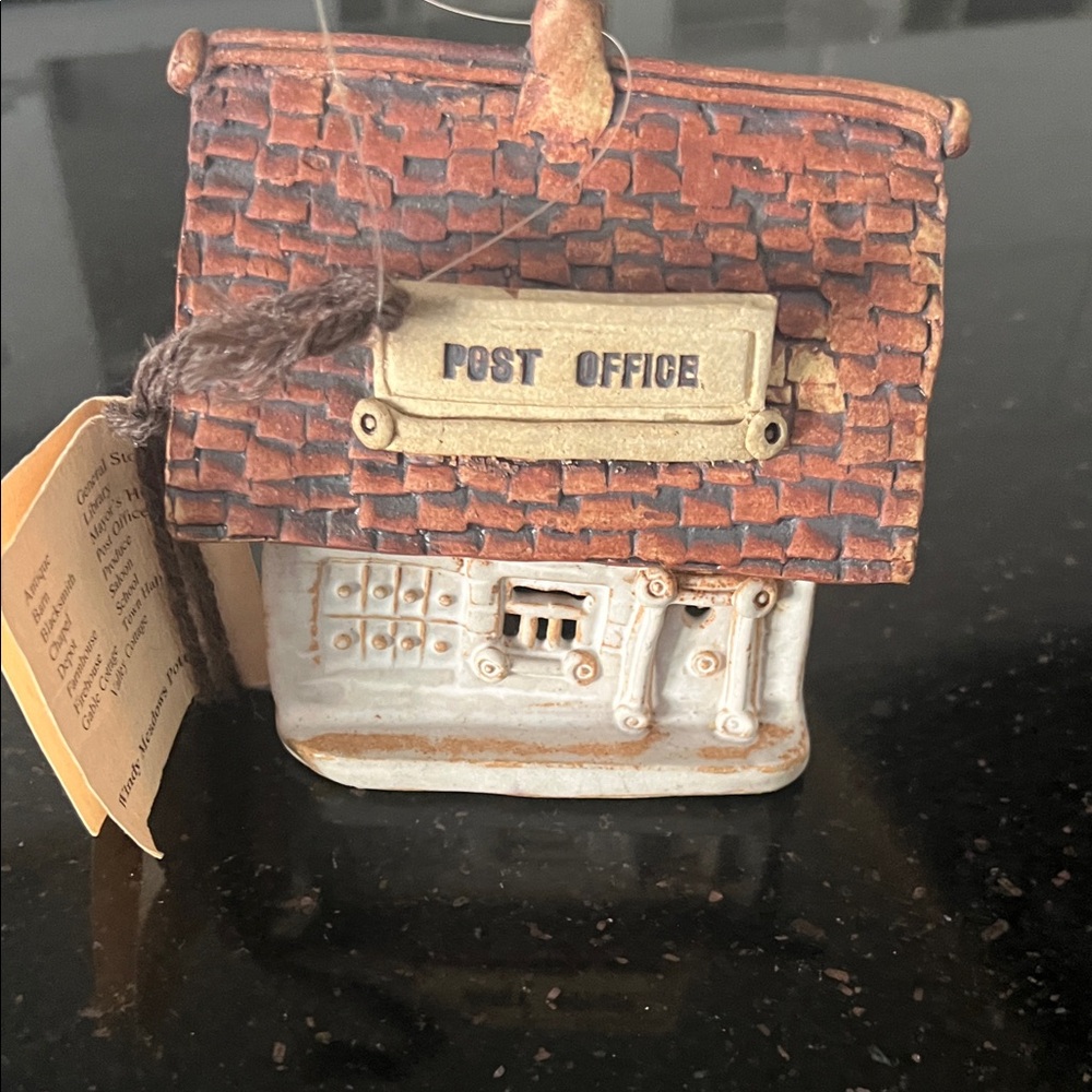 Rustic Brown and Cream Post Office Figurine
